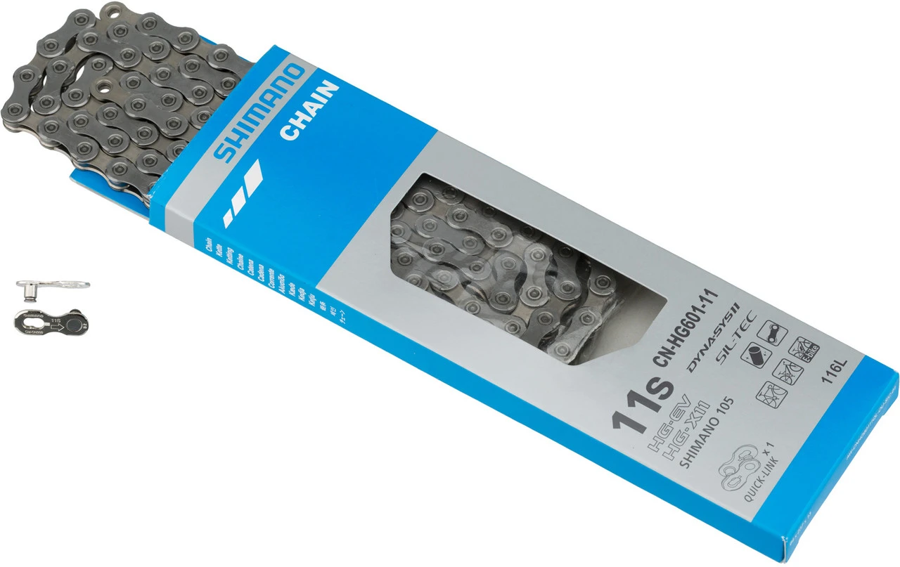 Shimano 105 / SLX / E-Bike Quick-Link Kette CN-HG601-11 11-fach 1 Shimano 105 / SLX / E-Bike Quick-Link Kette CN-HG601-11 11-fach