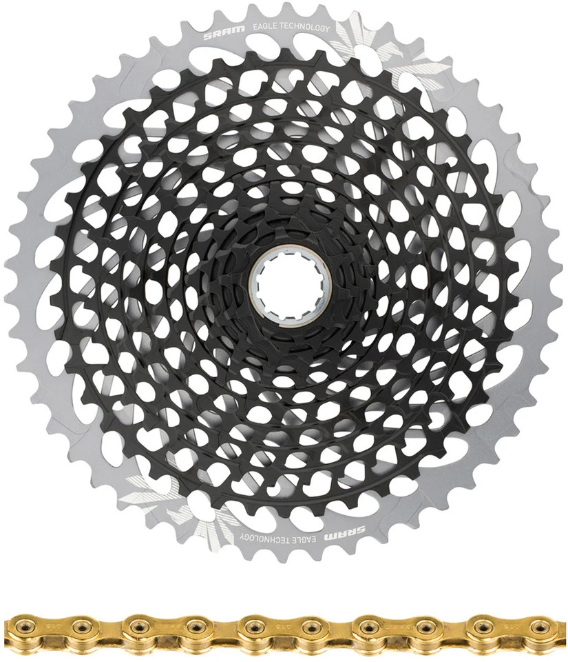 SRAM XG-1295 Kassette + PC X01 Eagle Kette 12-fach Verschleißset 1 SRAM XG-1295 Kassette + PC X01 Eagle Kette 12-fach Verschleißset